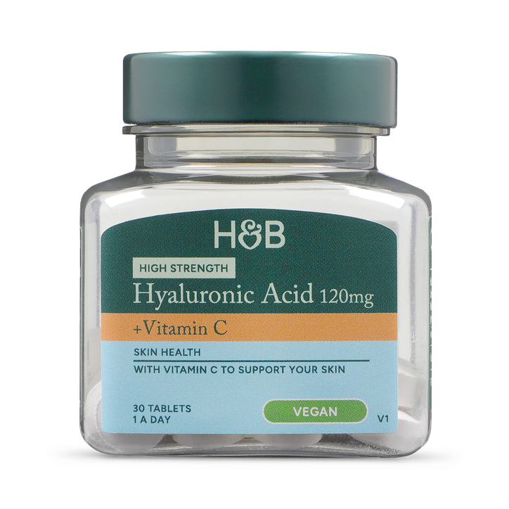 Holland & Barrett Hyaluronic Acid High Strength 120mg + Vitamin C 30 Tablets